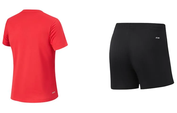 Детская футболка Li-Ning Casual Sportswear Table Tennis Collection, Total Crimson+Black — фото 3