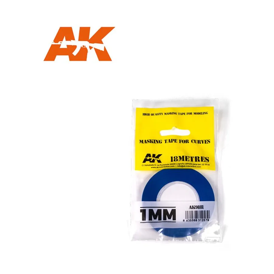 

Синяя малярная лента для изгибов - 1 мм, Supplies & Accessories (AK-Interactive)