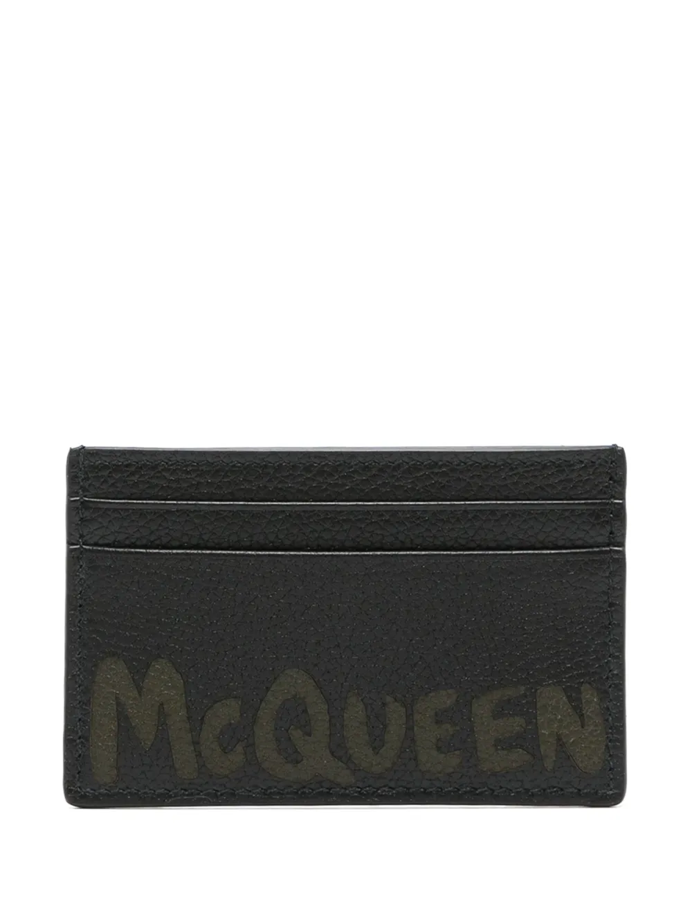 

Картхолдер Graffiti из зернистой кожи Alexander McQueen, черный
