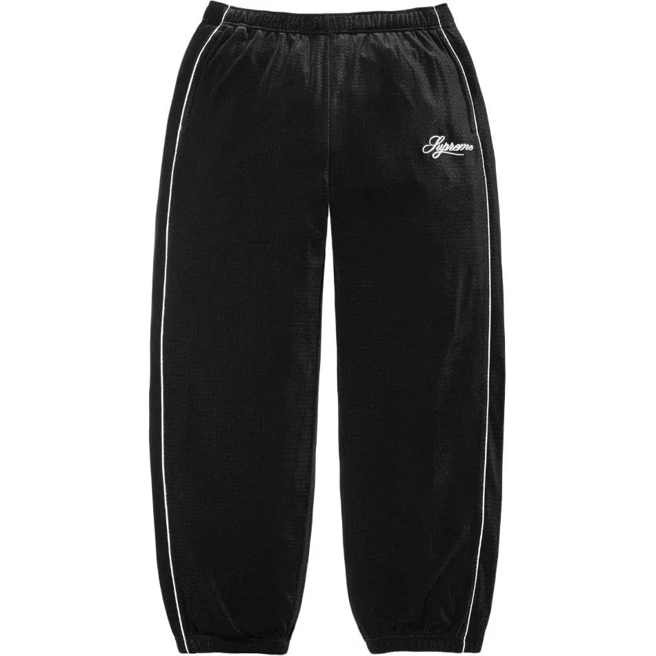 Тренировочные штаны из велюровой сетки SS26 WEEK6, трикотажные, унисекс Supreme, Black