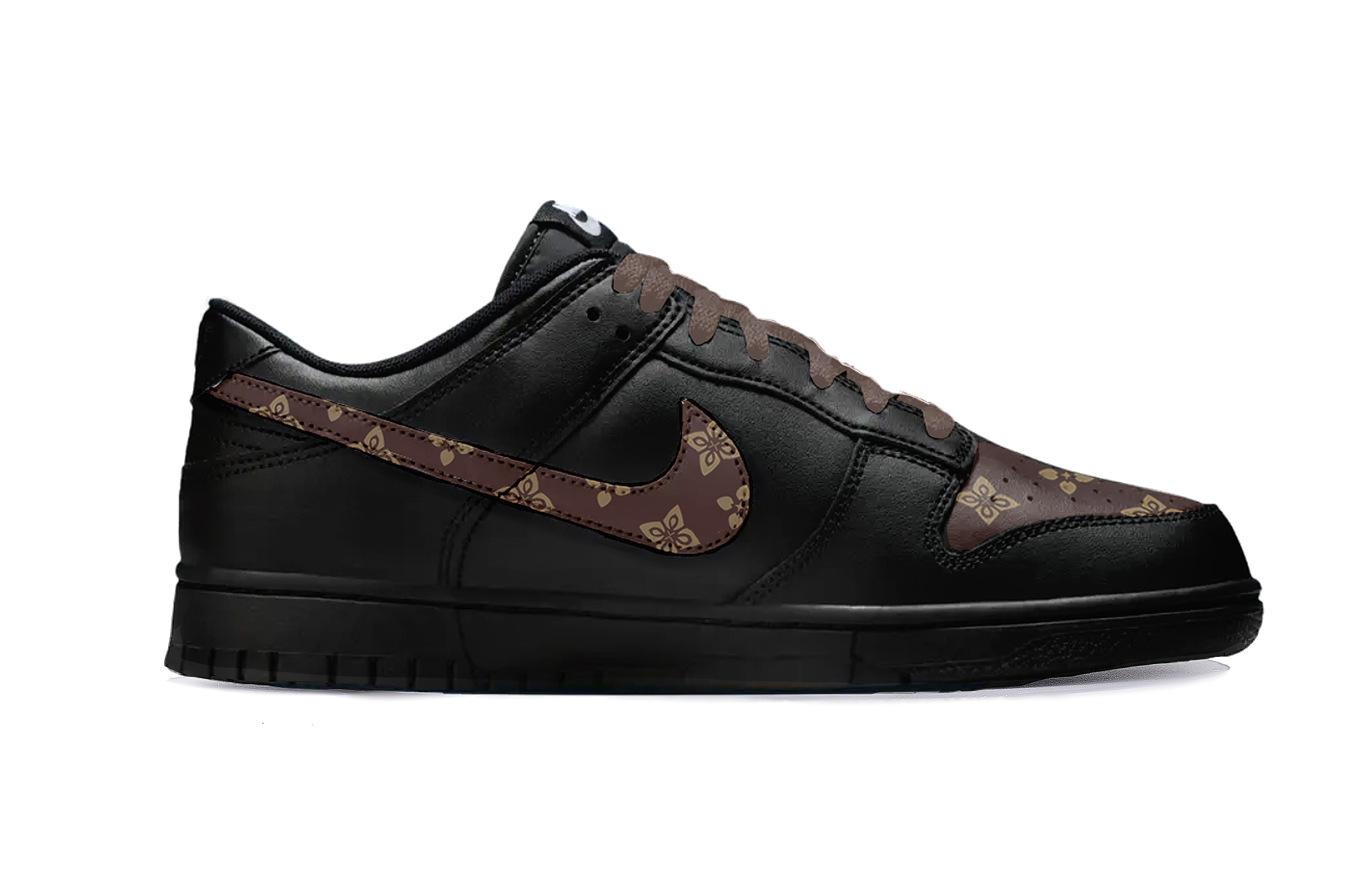 Nike Кроссовки Dunk LOUIS Perpetual Calendar, кожаные, устойчивые к истиранию и скольжению, низкие, для скейтбординга, мужские, цвет black umber — фото 3