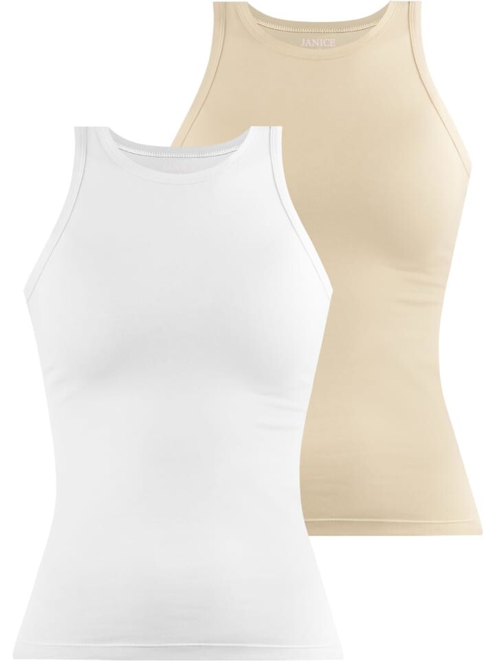 

Топ Janice 2 x Damen hochgeschlossen Nauta, цвет beige/weiß