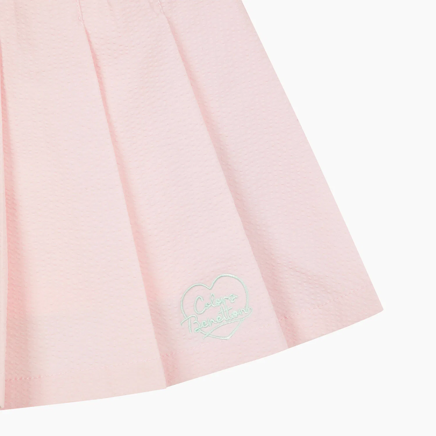 Детская плиссированная юбка Seersucker розового цвета от Benetton Kids — фото 4