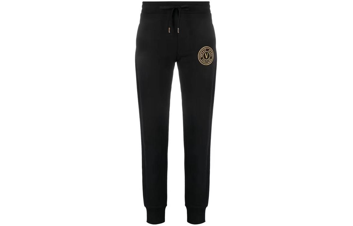 

Хлопковые спортивные брюки с вышитым логотипом VERSACE JEANS COUTURE, черный