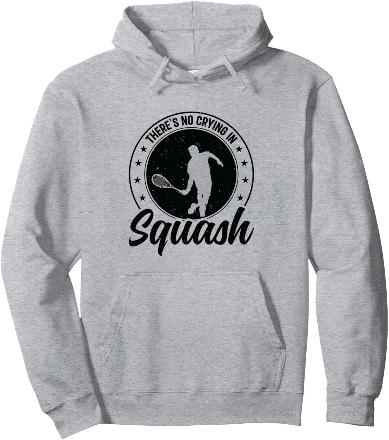 

Веселая игра в сквош - Толстовка с надписью «В сквоше не плачешь» Funny Squash Designs, серый