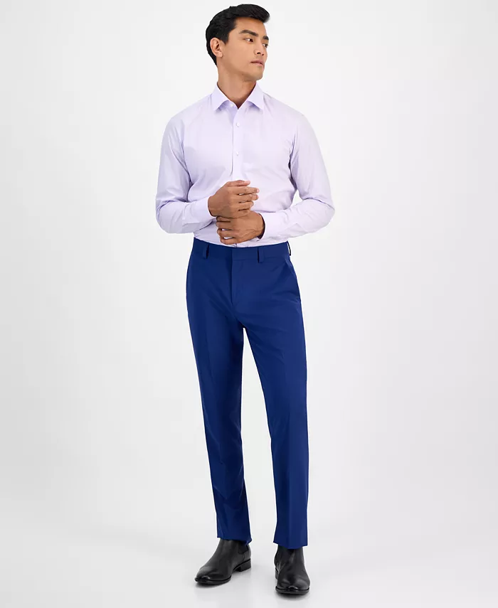 

Мужские брюки Modern-Fit из смесовой шерсти Hugo Boss, синий
