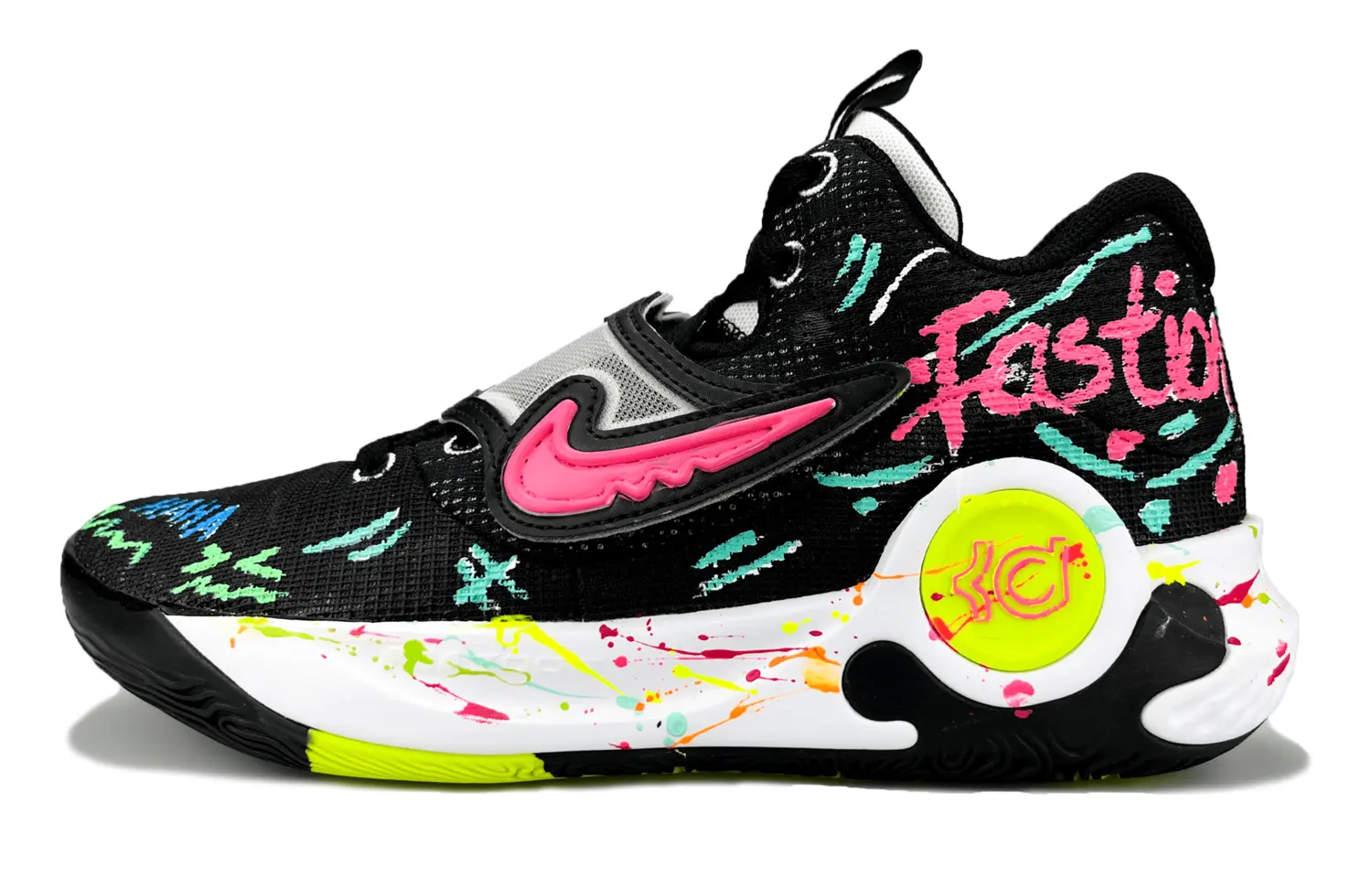 

Nike Баскетбольные кроссовки KD Trey 5 X с противоскользящей подошвой, износостойкие, мужские, черные, розовые