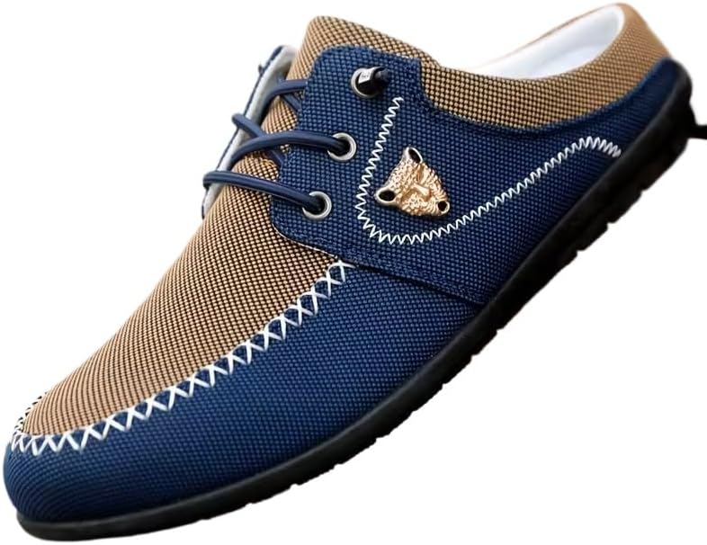 

Мужские повседневные холщовые лоферы - удобные тапочки с передним и задним каблуком для ежедневной носки Spkfhd, черный/серый