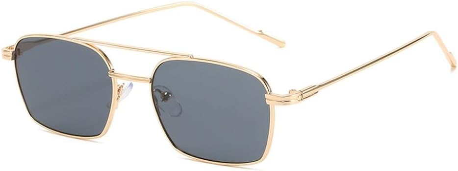 

Солнцезащитные очки в квадратной оправе для женщин с защитой от УФ-излучения UV400, золотисто-черные, в стиле ретро, ​​для мужчин, полностью металлические WNCKSQ, Gold With Black