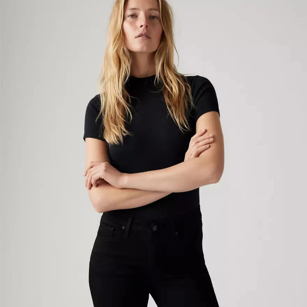 Джинсы Levi's 311, женские, черные, темно-стиральные, средней посадки, облегающие, GBO750 Levi'S, черный — фото 4