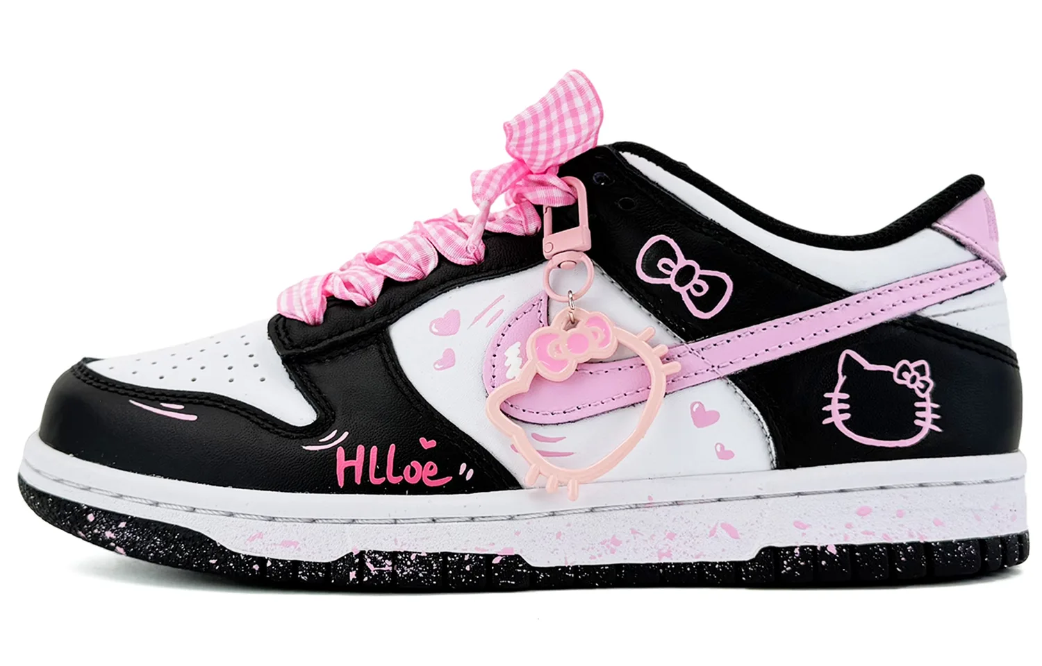 Nike Кроссовки для скейтбординга Dunk Sweetheart Kitten, легкие, амортизирующие, с противоскользящей подошвой, низкие, черные, детские — фото 3