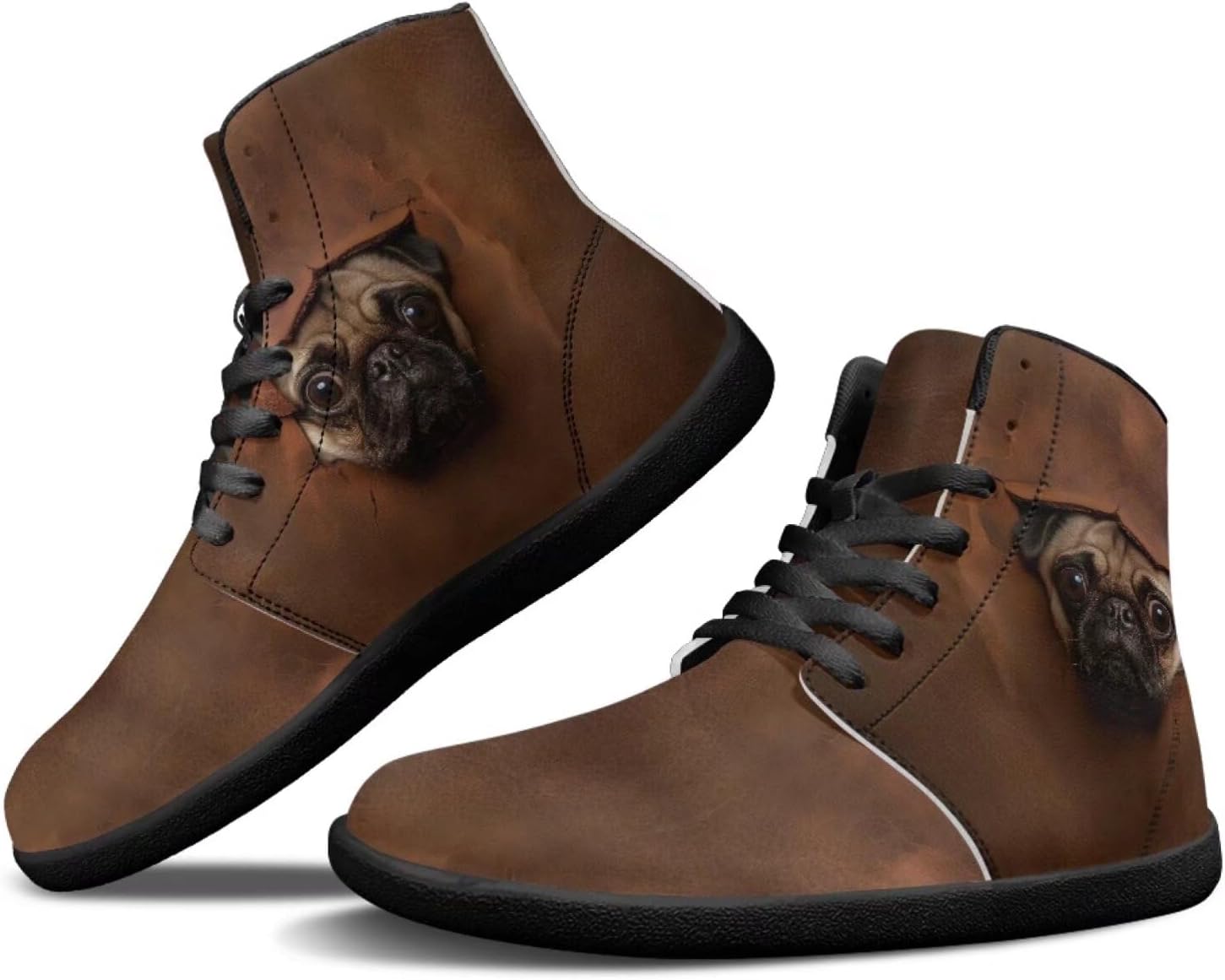 

Мужские обувь Binienty Barefoot с широкой пяткой, высокие кеды с ПУ, минималистичные кроссовки с нулевым перепадом для активного отдыха, Brown Bulldog