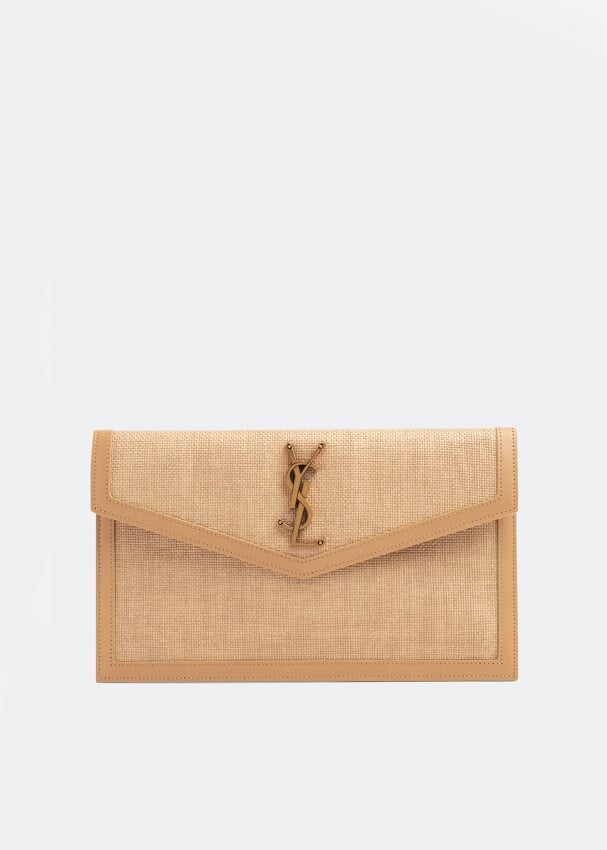 

Клатч SAINT LAURENT Uptown pouch, бежевый