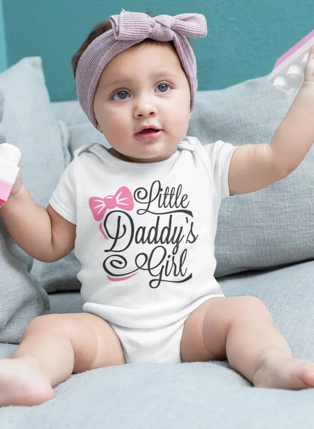 Боди-комбинезон с коротким рукавом Little daddy's girl Zoom, белый