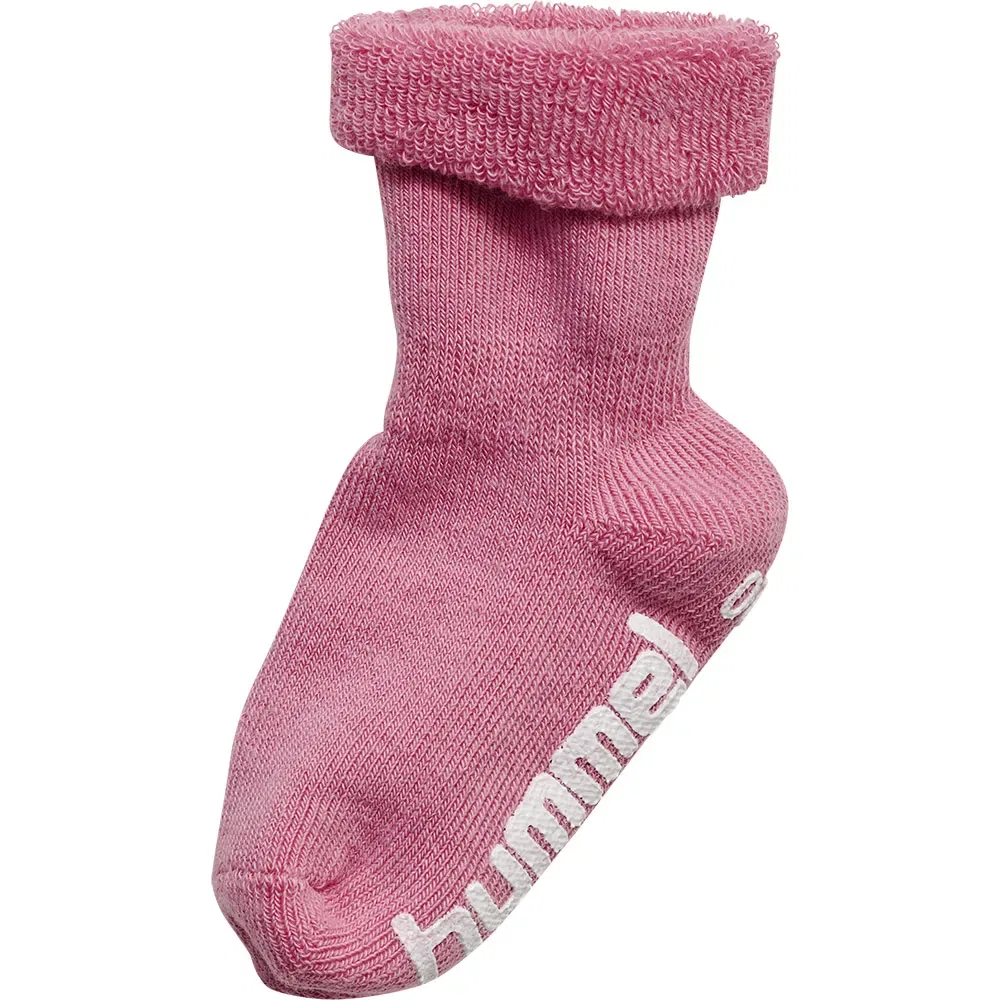 Детские носки с нескользящей подошвой Mini 3 пары Hummel, Pink — фото 2