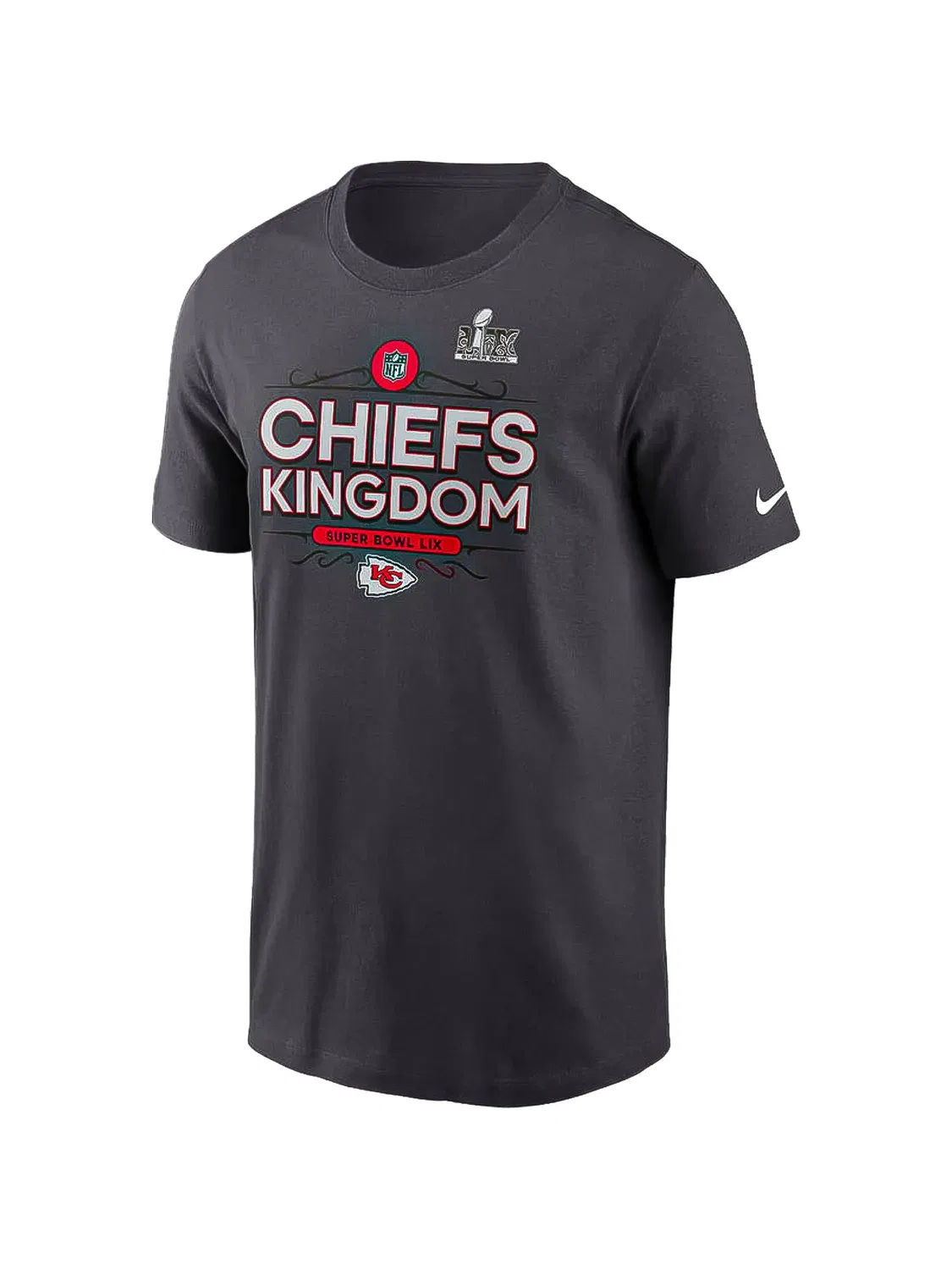 Футболка Anthracite Kansas City Chiefs Super Bowl Local из коллаборации с NFL Nike, серый — фото 2