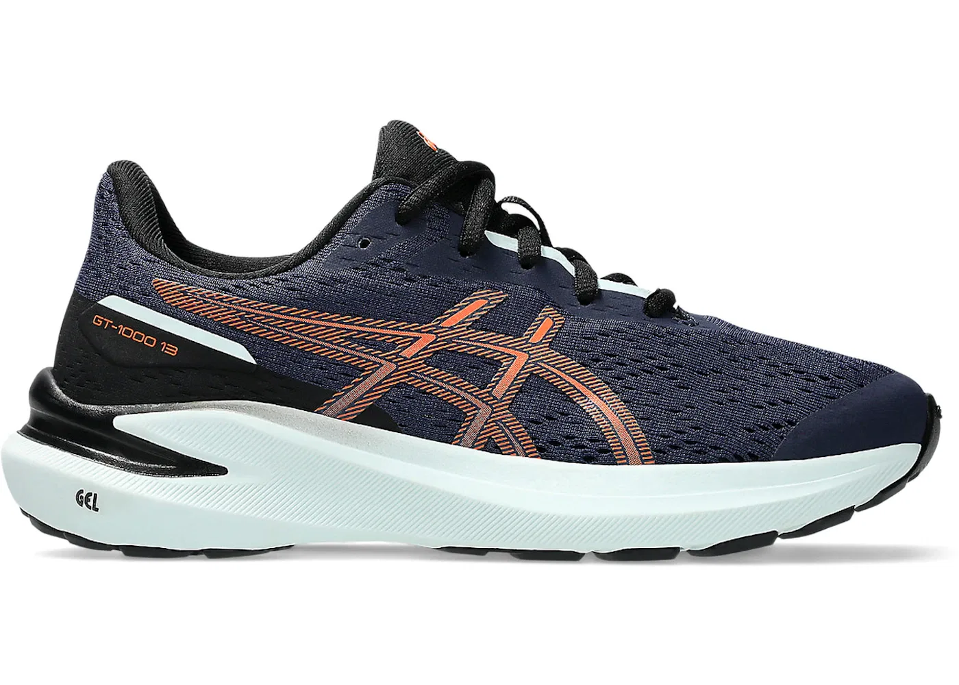 Детские кроссовки для бега с поддержкой ASICS GT-1000 13 ASICS, Midnight Nova Orange