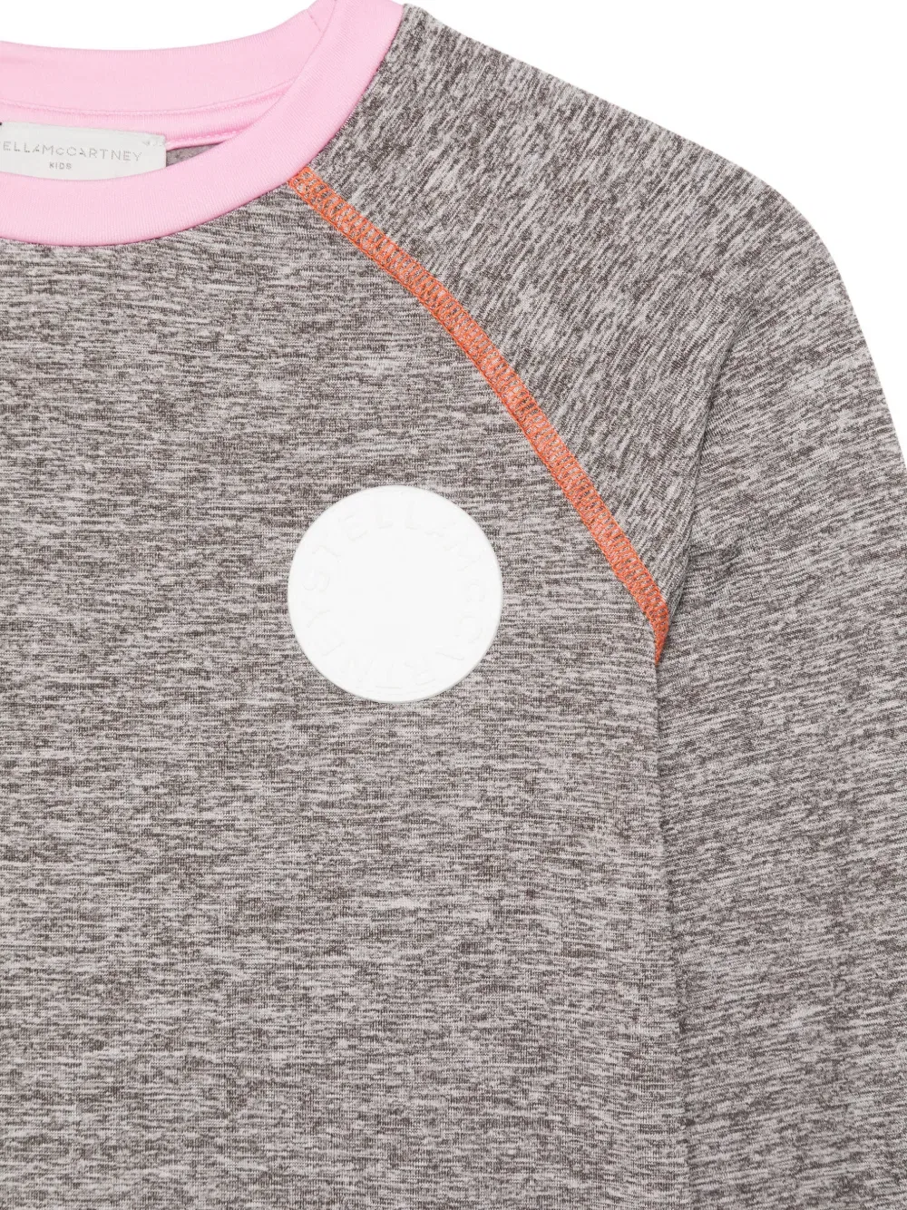 Футболка с нашивкой-логотипом Stella McCartney Kids, серый — фото 3