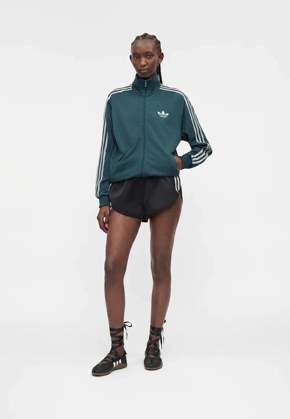 Свободная летняя куртка Firebird Adidas Originals, Rich Green/Grey — фото 2
