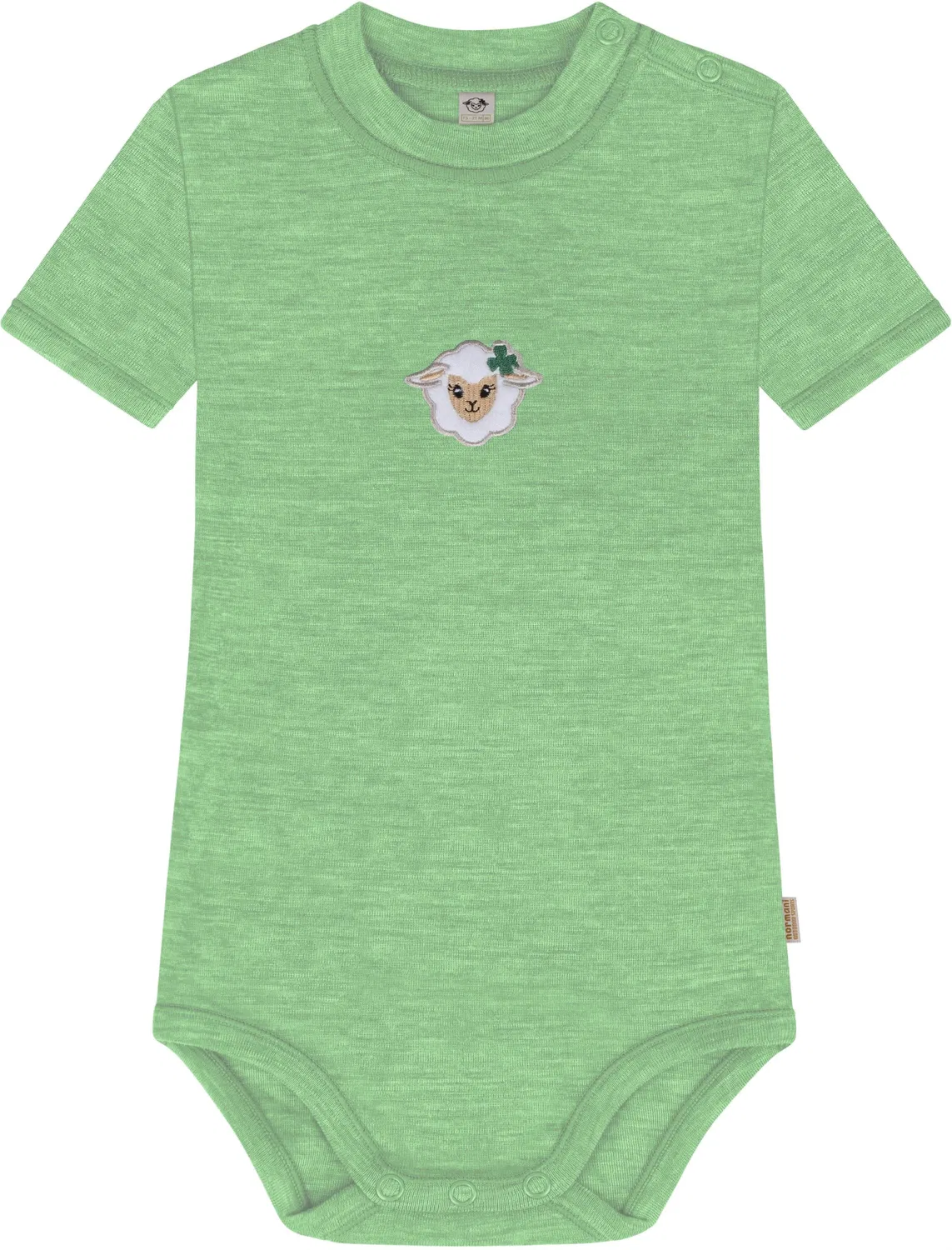 Боди с коротким рукавом из био-мериносовой шерсти Normani Outdoor Sports, зеленый