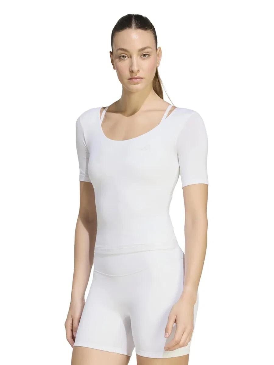 Спортивная футболка ADIDAS PERFORMANCE Performance Shirt 'ALL ME ESS' белого цвета — фото 2