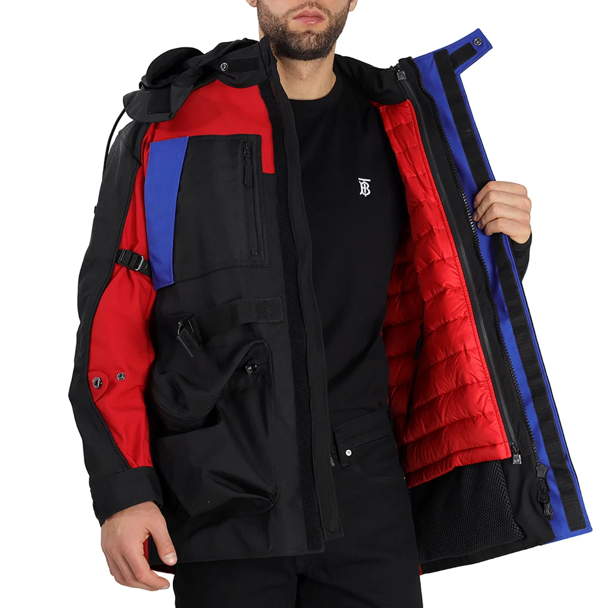 Куртка-пуховик с отстегивающимся жилетом Detachable Puffer Colour-block Burberry, Black — фото 4