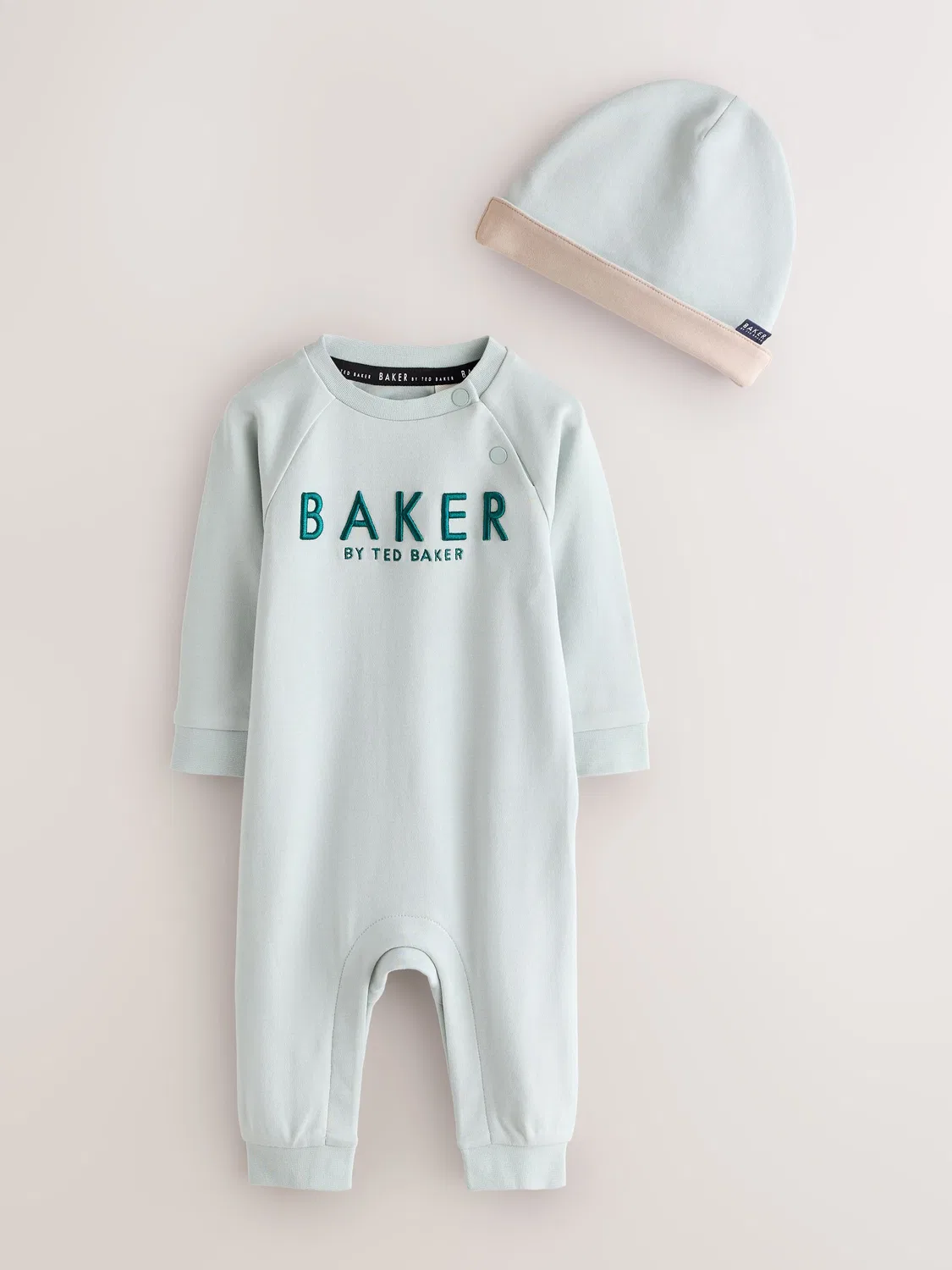 Зеленый/бежевый комбинезон и шляпа Baker by Ted Baker, комплект из 3 предметов — фото 2