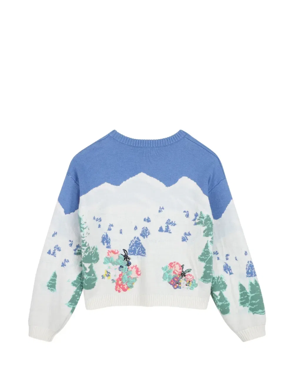 Свитер вязки интарсия Kenzo Kids, белый — фото 2