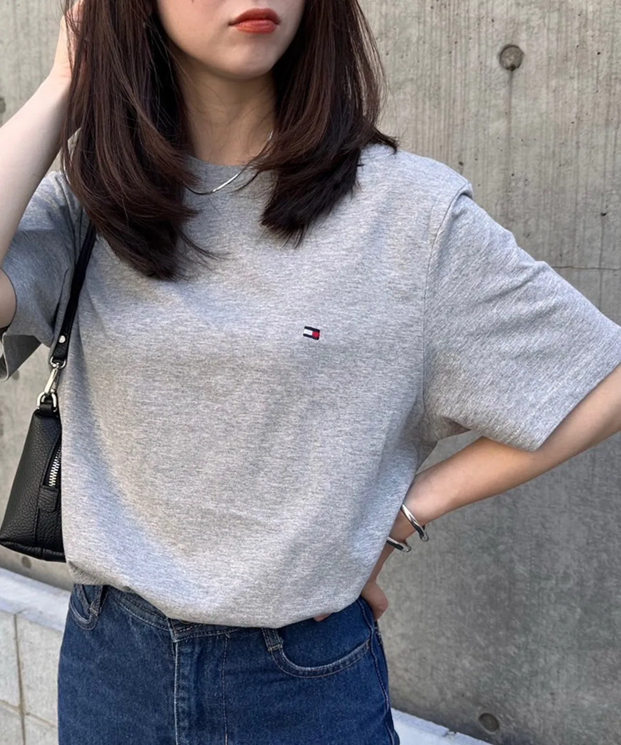 Мужская футболка с коротким рукавом, хлопковая, с принтом, модель CORE FLAG CREW NECK TEE TOMMY HILFIGER, Grey