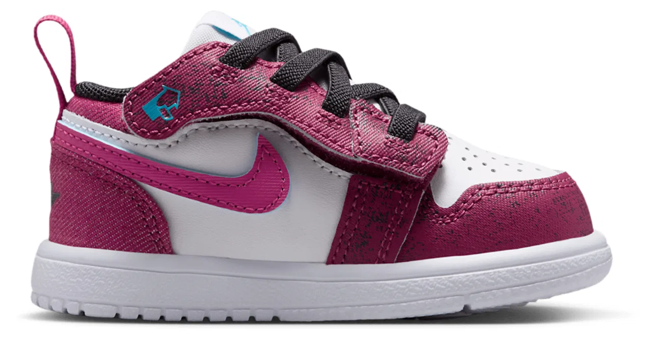 Детские кроссовки для девочек с кожаным верхом Jordan AJ1 Low ALT SE FEM, Jordan, Pink/Black/White
