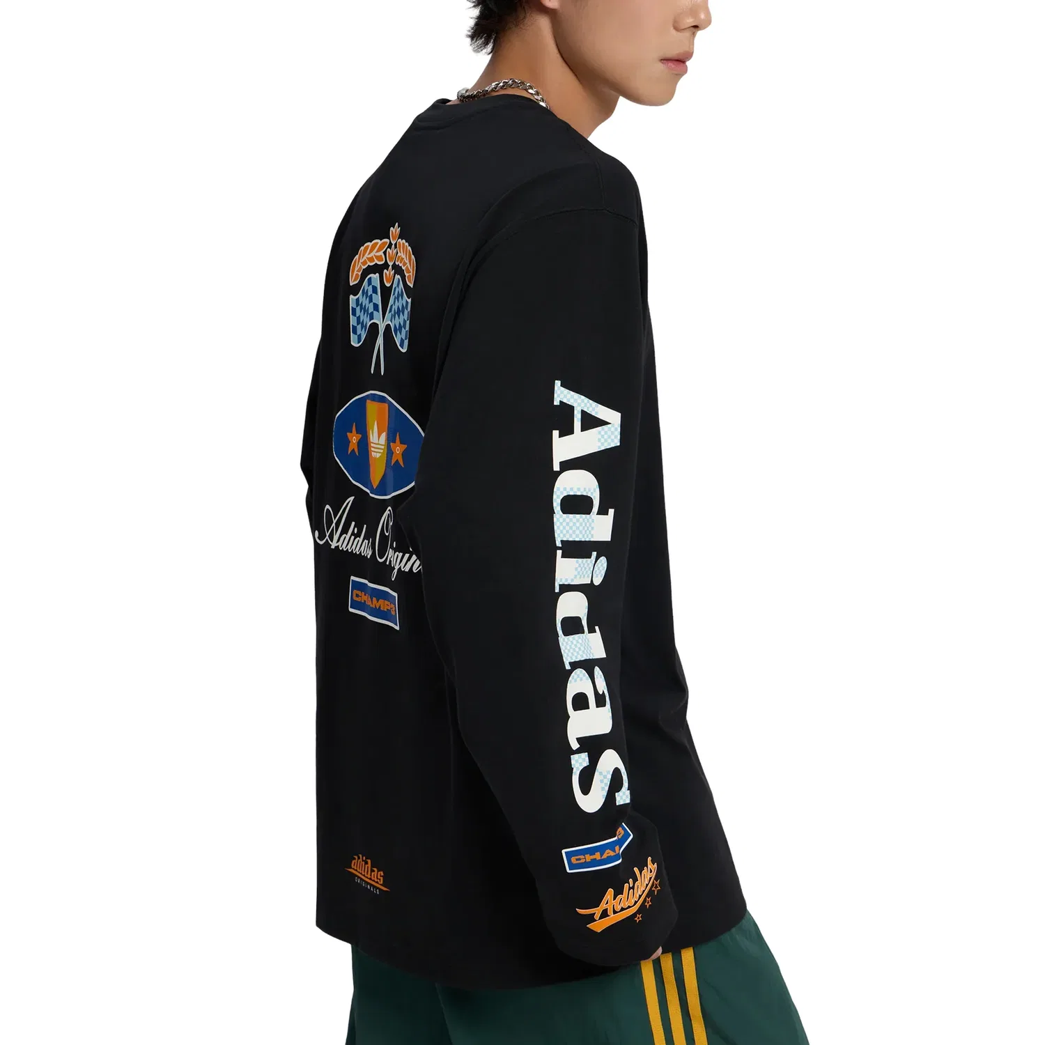 Мужская футболка RAC LS T-Shirt Asia Sizing 'Black' adidas, черный — фото 4