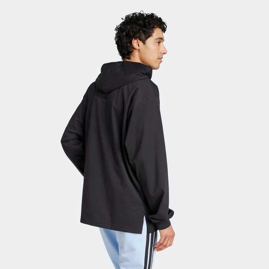 Мужской свитшот Essentials с капюшоном adidas, Черный — фото 2