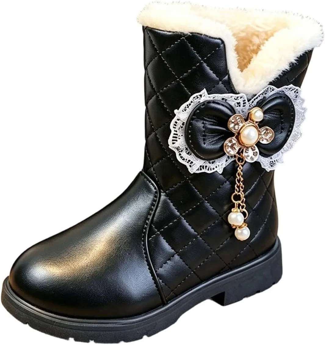 Детские сапоги для девочек с бантом SHOPESSA, Khaki
