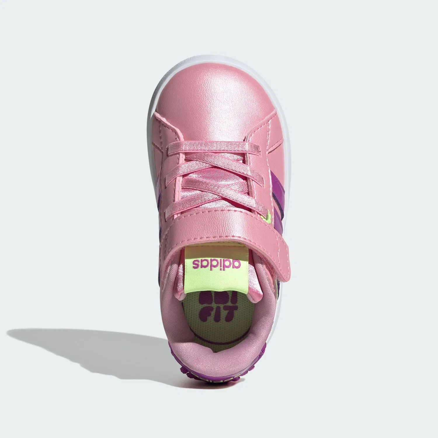 Детские кроссовки с эластичными шнурками Grand Court 3.0 Adidas, Rosa Violett Gelb — фото 2