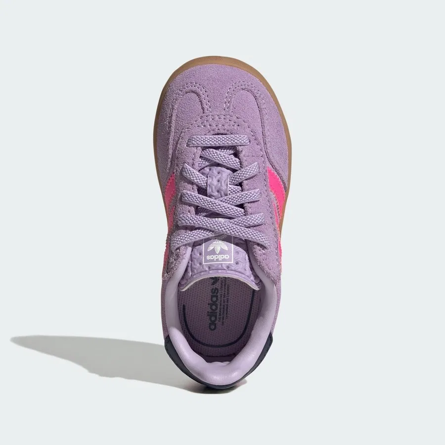 Детские кроссовки с эластичными шнурками Gazelle Indoor Comfort Closure Elastic Lace Shoes adidas, Розовый — фото 4