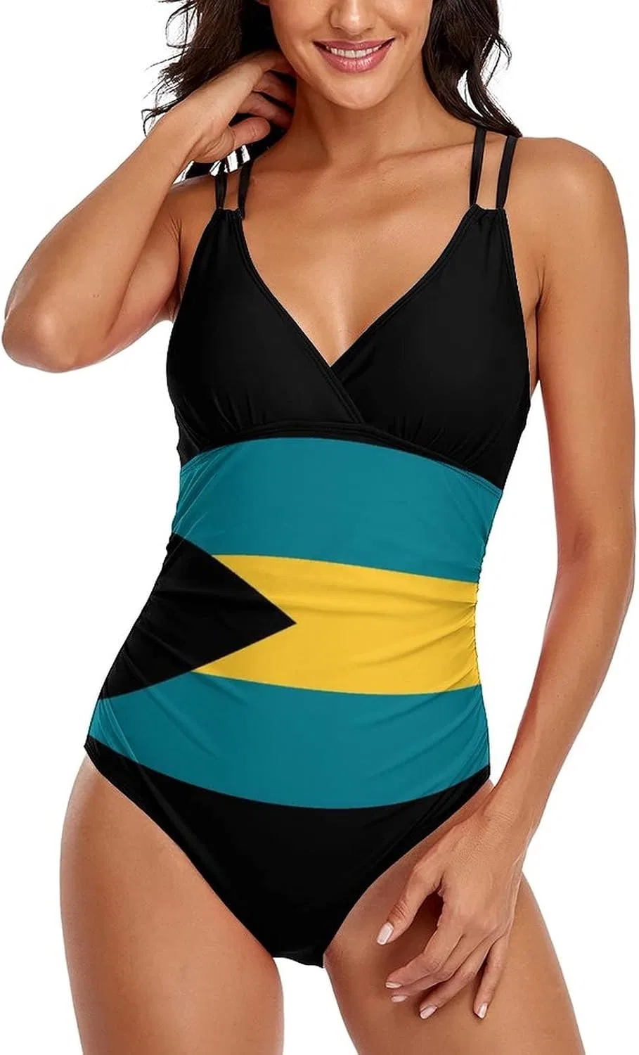 Женский слитный купальник с V-образным вырезом и утяжкой живота, Bahamas Combinadas Flag-style10d — фото 4