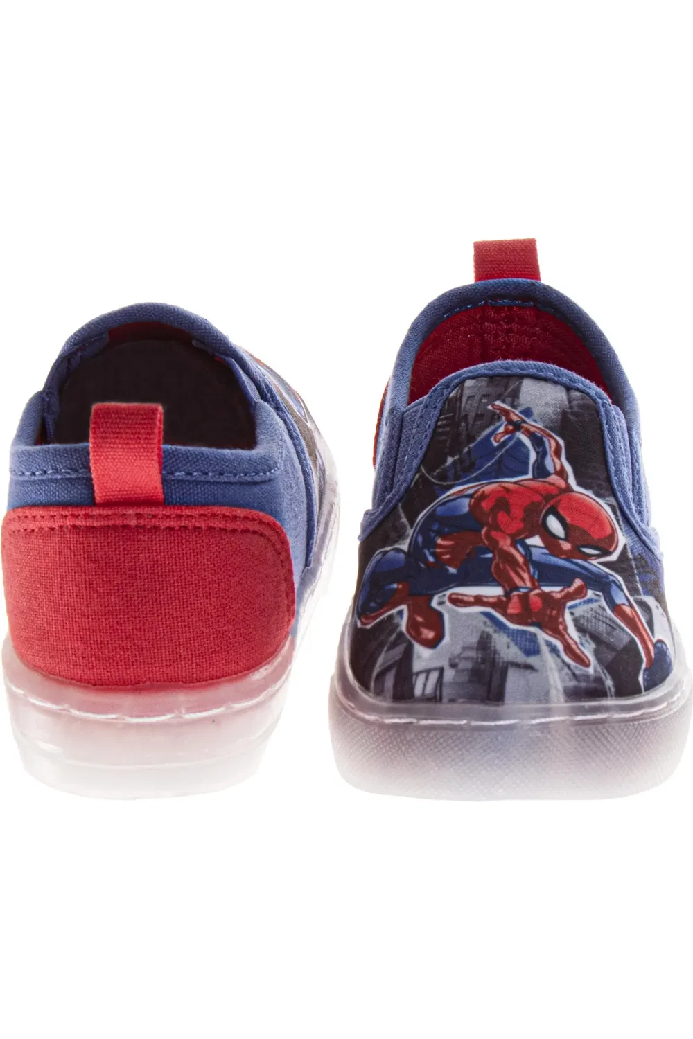 Кроссовки детские слипоны с супергероем Spiderman Canvas Spider-Man, синий красный — фото 3