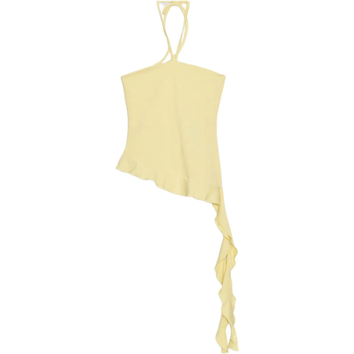 Женская майка на шнуровке с кружевом Yellow ZARA, Yellow