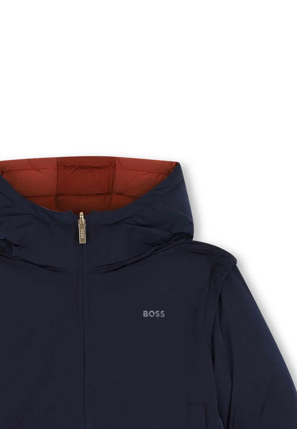 Двусторонняя пуховая куртка для детей и подростков - зимняя куртка Boss Kidswear, Navy — фото 4