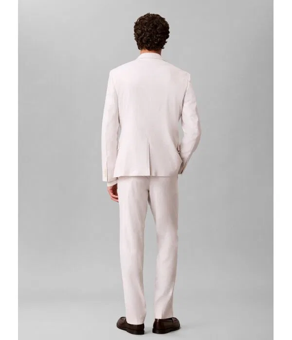 Мужские брюки из льна Slim Fit Calvin Klein, Écru — фото 3