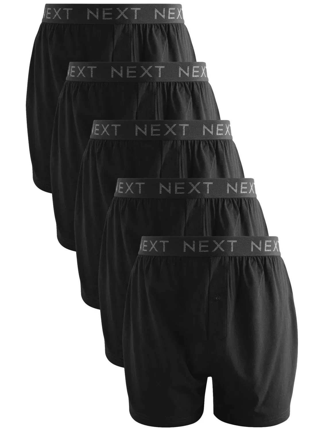 Мужские боксеры с широким поясом, комплект из 5 штук, NEXT, Black