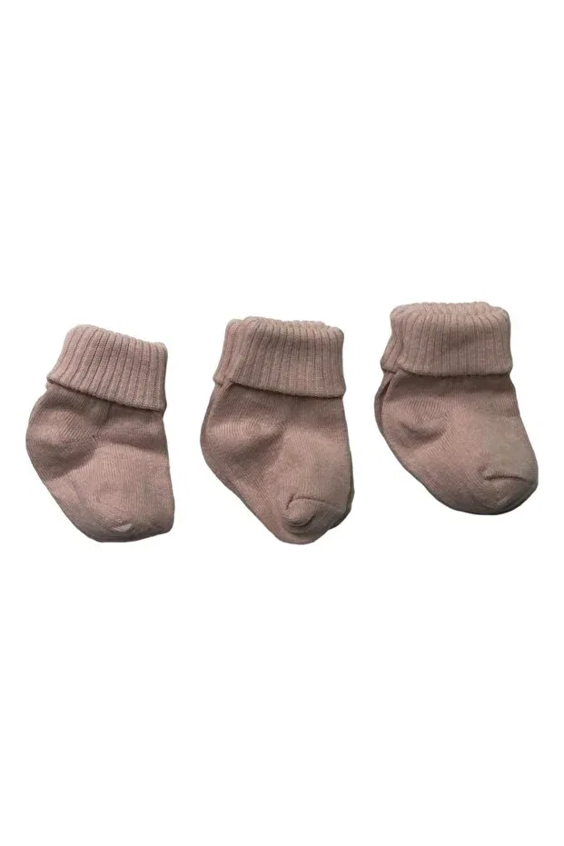 Детские носки для новорожденных хлопковые 3-шт Solid color Neocotton, Beige
