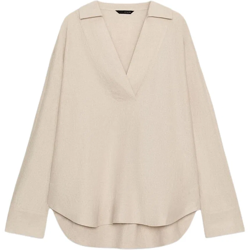 Женская рубашка с лацканами Light Beige ZARA, Light Beige