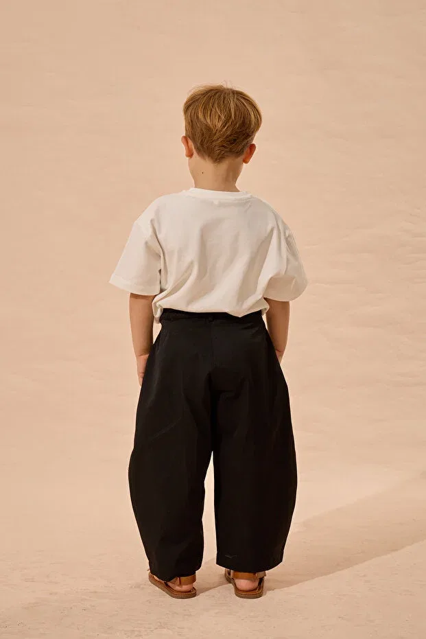 Детские брюки для девочек широкие Barrel pants Fahhar Kids, Black — фото 3