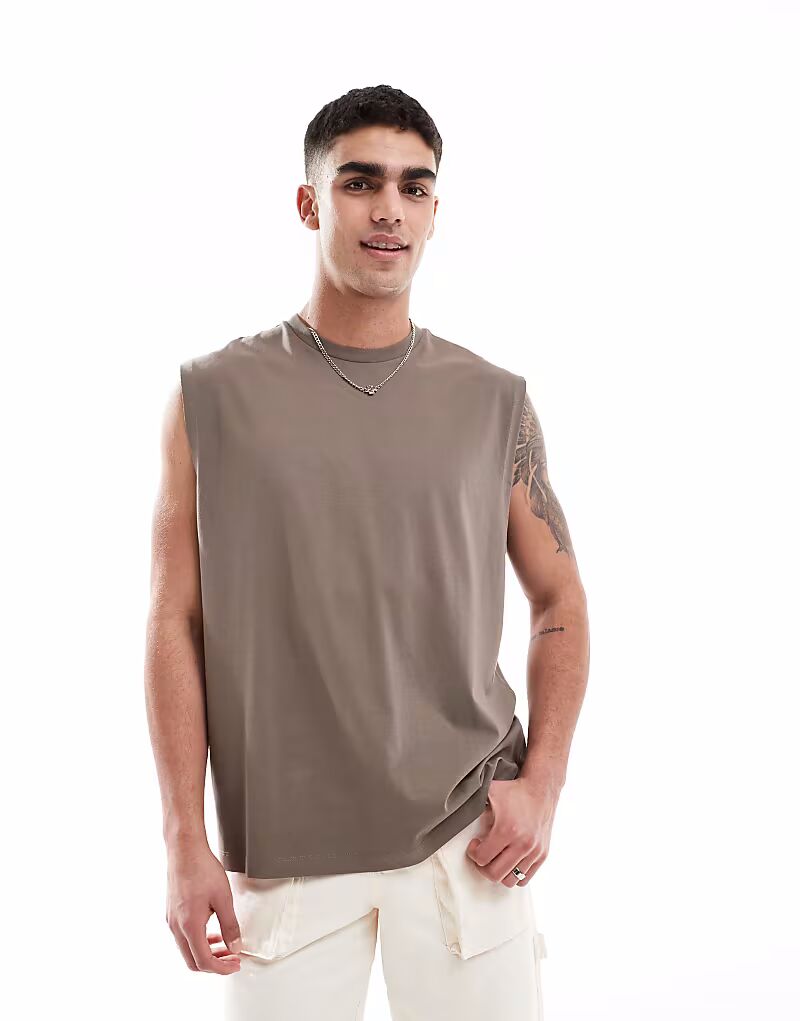 

Майка свободного кроя ASOS DESIGN коричневого цвета