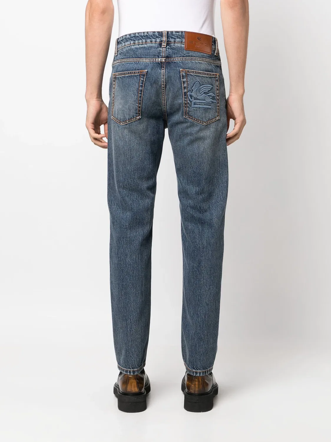Джинсы с силуэтом Slim с мотивом Пегас ETRO, синий — фото 4