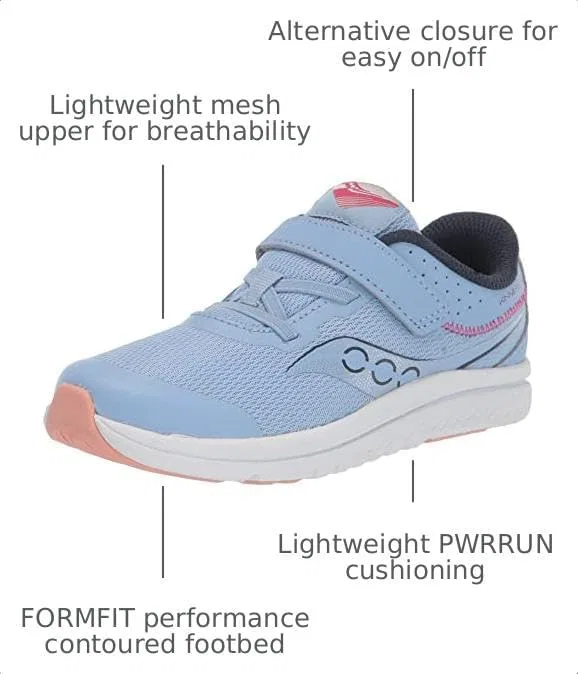 Детские кроссовки для девочек Kinvara 14 Alternative Closure Jr Saucony, Light Blue — фото 3