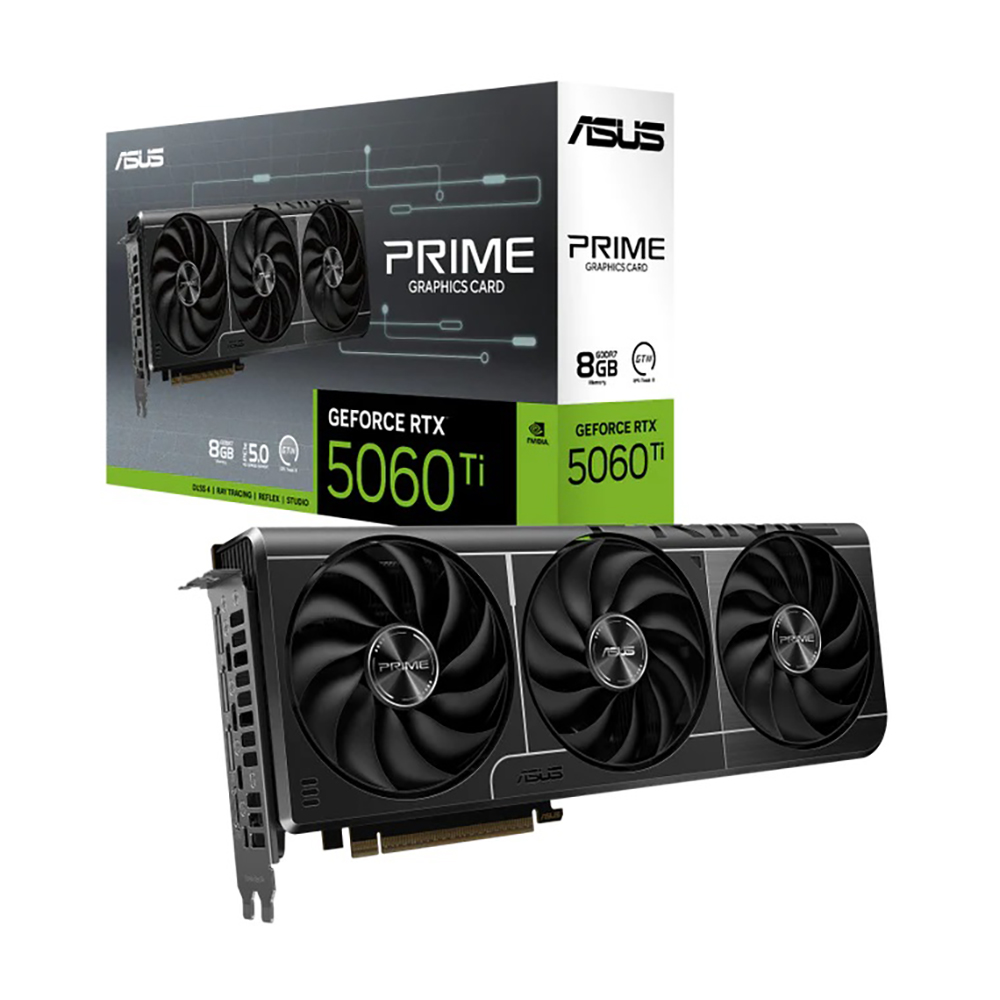 

Видеокарта ASUS PRIME GeForce RTX 5060 Ti, 8 Гб, чёрный