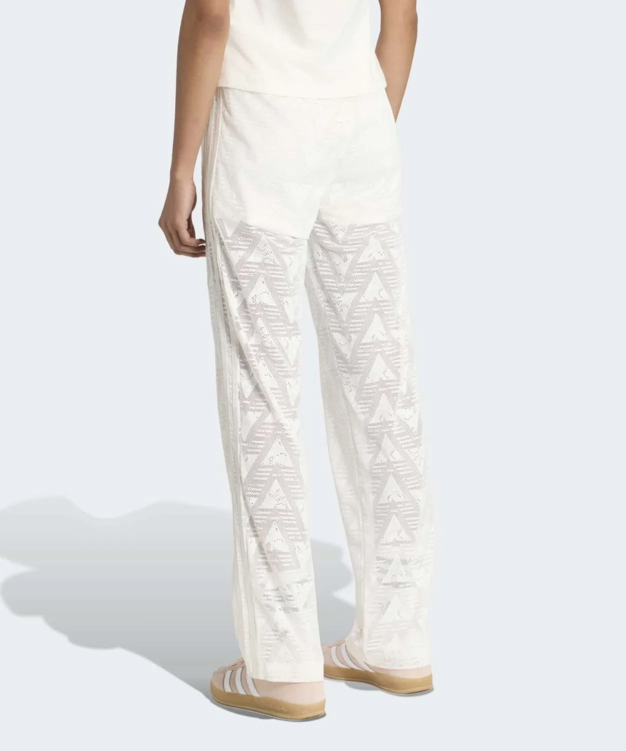 Женские спортивные брюки с кружевной отделкой Firebird Classic Lace Track Pants Adidas, Белый — фото 2