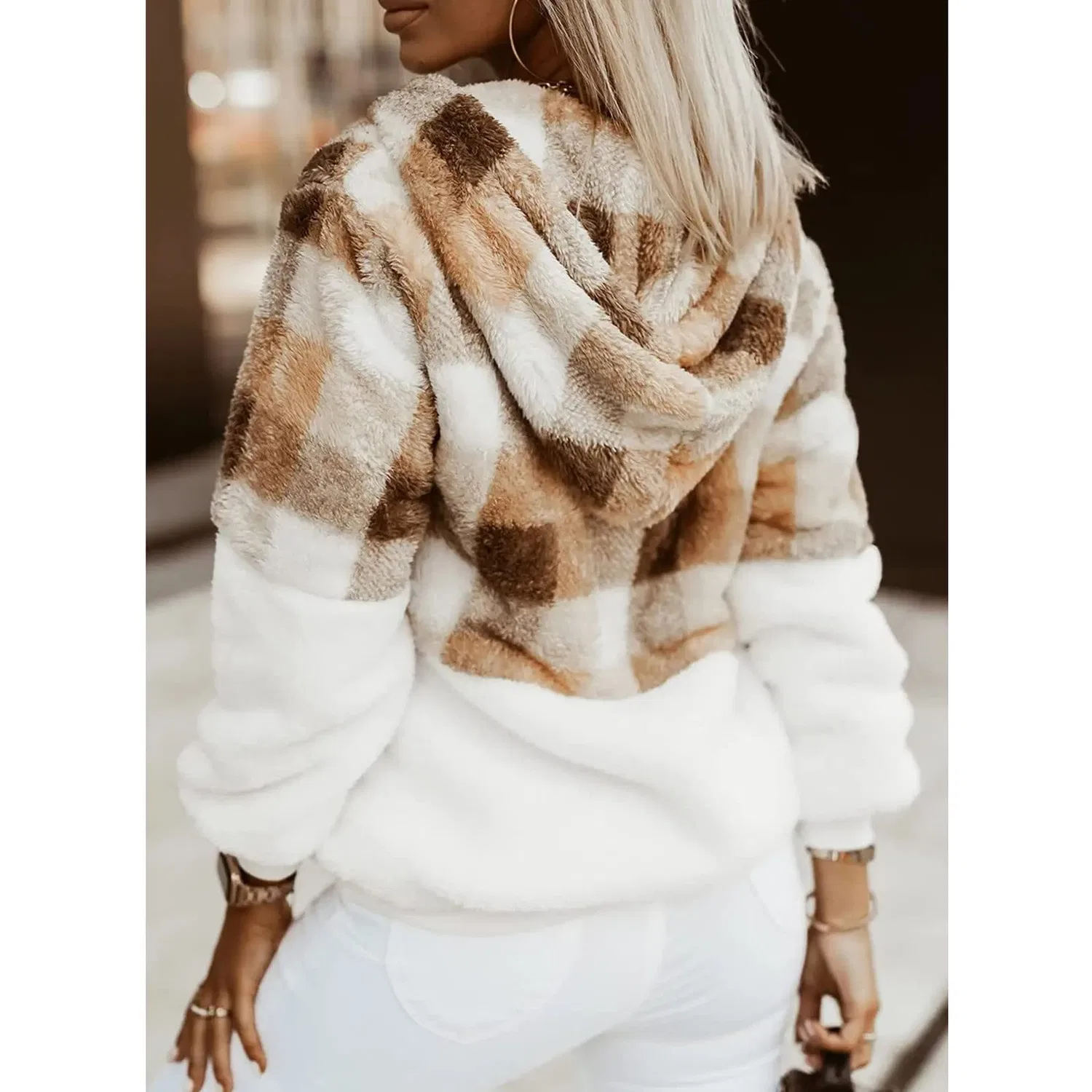 Женская куртка с капюшоном, с принтом, Oversize Hooded Winter Jackets, Giallo — фото 3